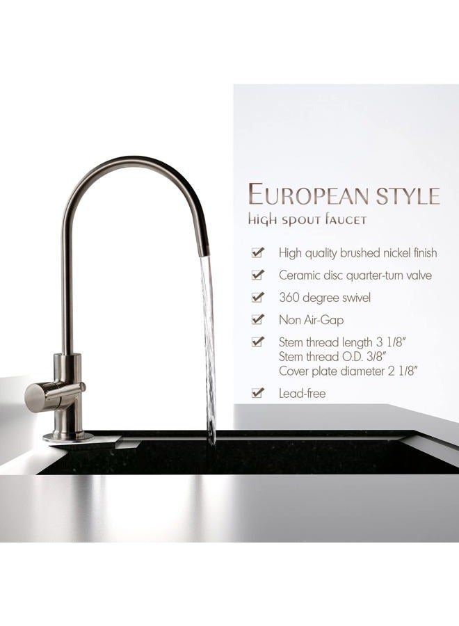 iSpring GA1-AB Heavy Duty Contemporary Style High Spout Kitchen Bar Sink Non-Air Gap Drinking Water Faucet in Antique Brass - Image 4