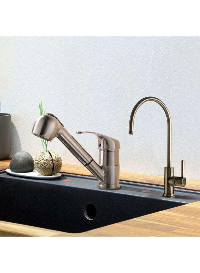 iSpring GA1-AB Heavy Duty Contemporary Style High Spout Kitchen Bar Sink Non-Air Gap Drinking Water Faucet in Antique Brass - Image 2
