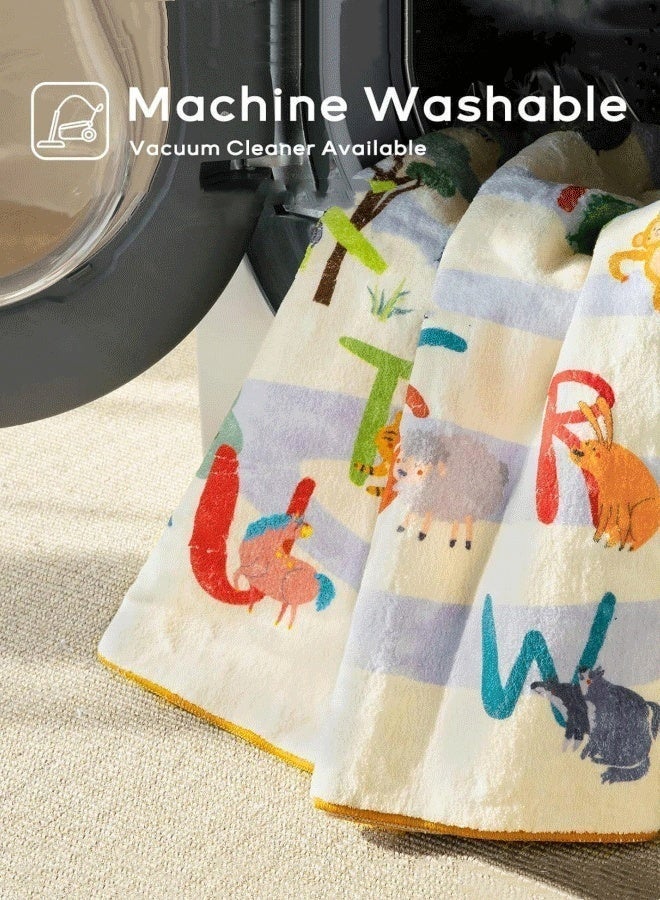 أوبتيكو سجادة لعب للأطفال من Math Kids، سجادة للأطفال من Math and Animals، مقاس 120×160 سم، سجادة لعب تعليمية للأطفال، سجادة غير قابلة للانزلاق، سجادة تعليمية للأطفال، سجادة منطقة، سجادة منطقة لعب للأطفال الصغار، لغرفة المعيشة، غرفة اللعب، ديكور الحمام - Image 5