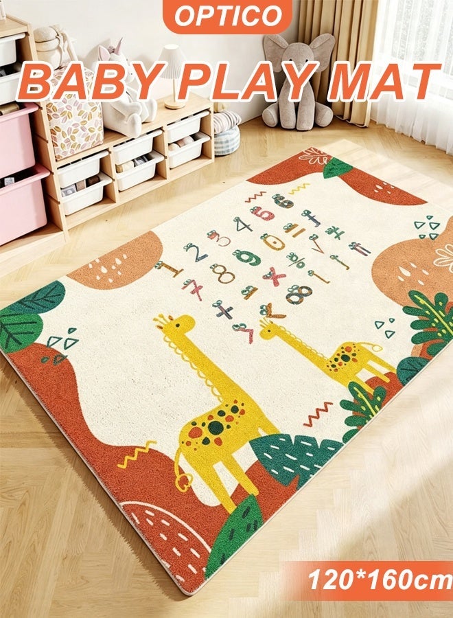 أوبتيكو سجادة لعب للأطفال من Math Kids، سجادة للأطفال من Math and Animals، مقاس 120×160 سم، سجادة لعب تعليمية للأطفال، سجادة غير قابلة للانزلاق، سجادة تعليمية للأطفال، سجادة منطقة، سجادة منطقة لعب للأطفال الصغار، لغرفة المعيشة، غرفة اللعب، ديكور الحمام - Image 1