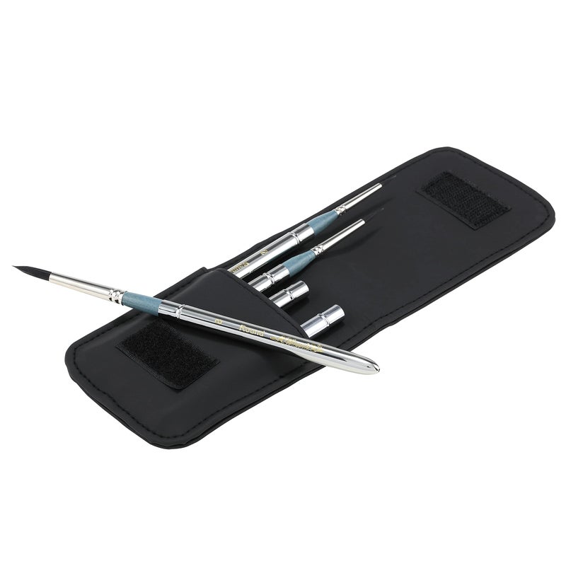 Creative Mark Mimik Synthetic Squirrel Hair Watercolor Brushes - Animal-Friendly, Synthetic Hair Brushes for Painting & Crafts - Set Pocket Brush Set of 5 - Image 1