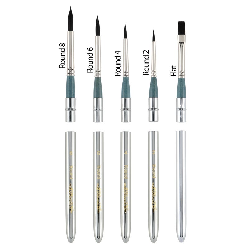 Creative Mark Mimik Synthetic Squirrel Hair Watercolor Brushes - Animal-Friendly, Synthetic Hair Brushes for Painting & Crafts - Set Pocket Brush Set of 5 - Image 3