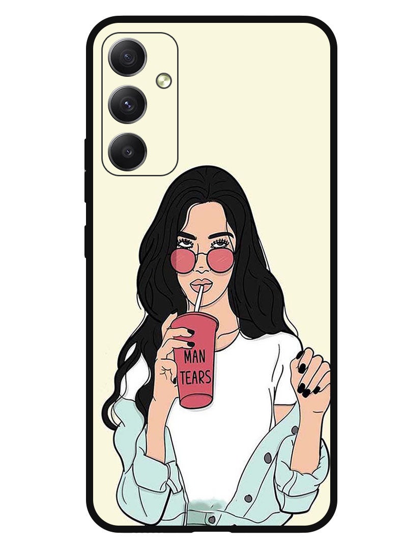 Theodor Protective Case Anti Scratch Shock Proof Bumper Cover For Samsung Galaxy A05s Girl Drinking Coffee - Image 1