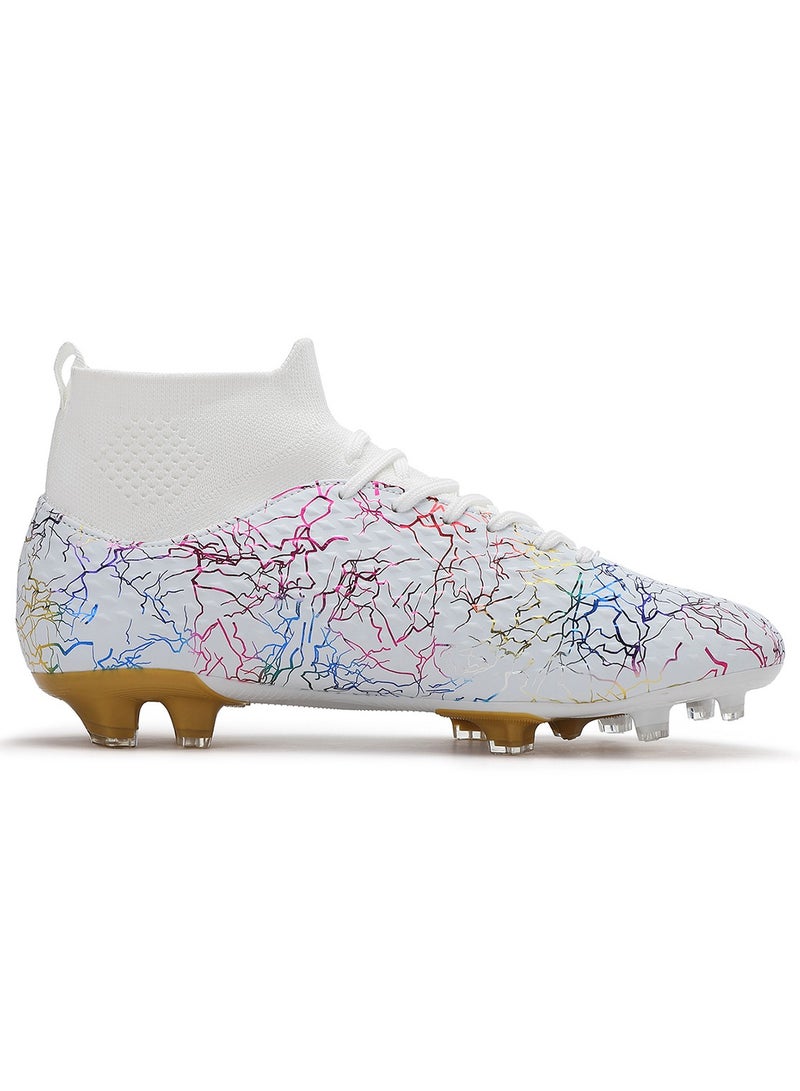 SKY WING Men and Women Soccer Shoes Adults FG Sole Soccer Cleats Elastic High-collar Knit Design Lightweight Training Football Shoes - Image 2