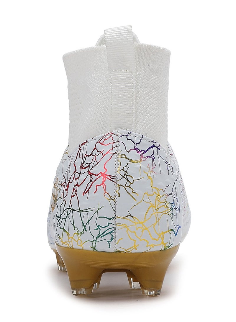 SKY WING Men and Women Soccer Shoes Adults FG Sole Soccer Cleats Elastic High-collar Knit Design Lightweight Training Football Shoes - Image 4