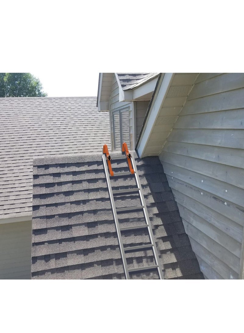 Roof Hook, 2Pcs with Wheel Heavy Duty Steel Ladder Stabilizer, Roof Ridge Extension, Rubber Grip T-Bar for Damage Prevention, 360 lbs Weight Ratin, Fast & Easy to Access Steep Roofs - Image 5