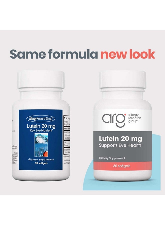 اليرجي ريسيرتش جروب مجموعة أبحاث الحساسية - مكمل لوتين - فيتامينات العين، 20 مجم لوتين وزياكسانثين للعين، صحة العين، العناية بالبصر، كبسولات هلامية - 60 كبسولة - Image 2
