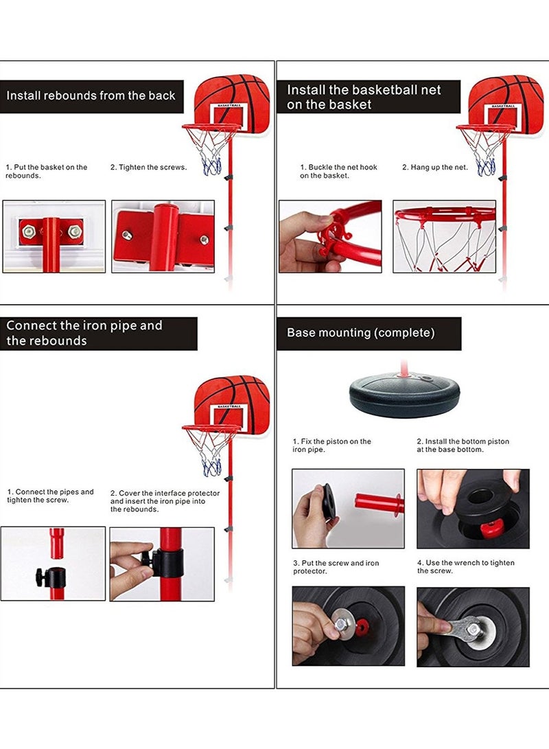 RollsTimi  Basketball Stand Adjustable Basketball Hoop Basketball Portable Boards Kids Toy - Image 4