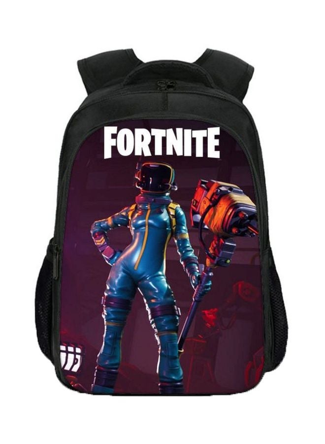 Fortnite Game Printed Backpack Black/White/Blue
