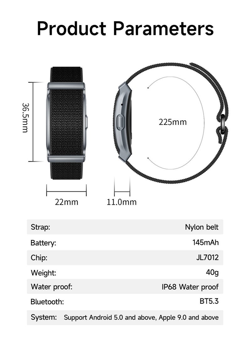 LIGE Stylish and Durable Smart Bracelet for Men Screenless Fitness Tracker Smart Wristband,24 Hour Health Tracking,Light and Slim,IP68 Waterproof,Two Black Replaceable Straps for Outdoor - Image 2