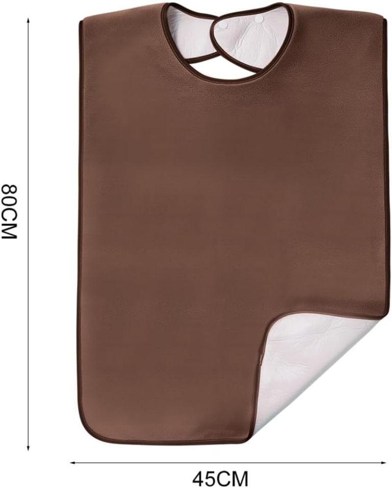 Adult Bibs: Waterproof Terry Material - Adjustable Reusable Clothing Protector for Elderly Mealtime Use - Image 2