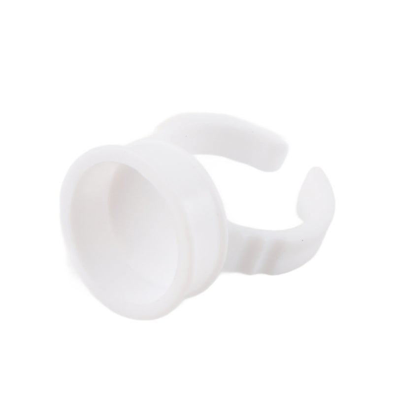 100pcs Disposable Glue Ring Pallet Holder for Eyelash Extension White Plastic Glue Pallet Tatto - Image 5