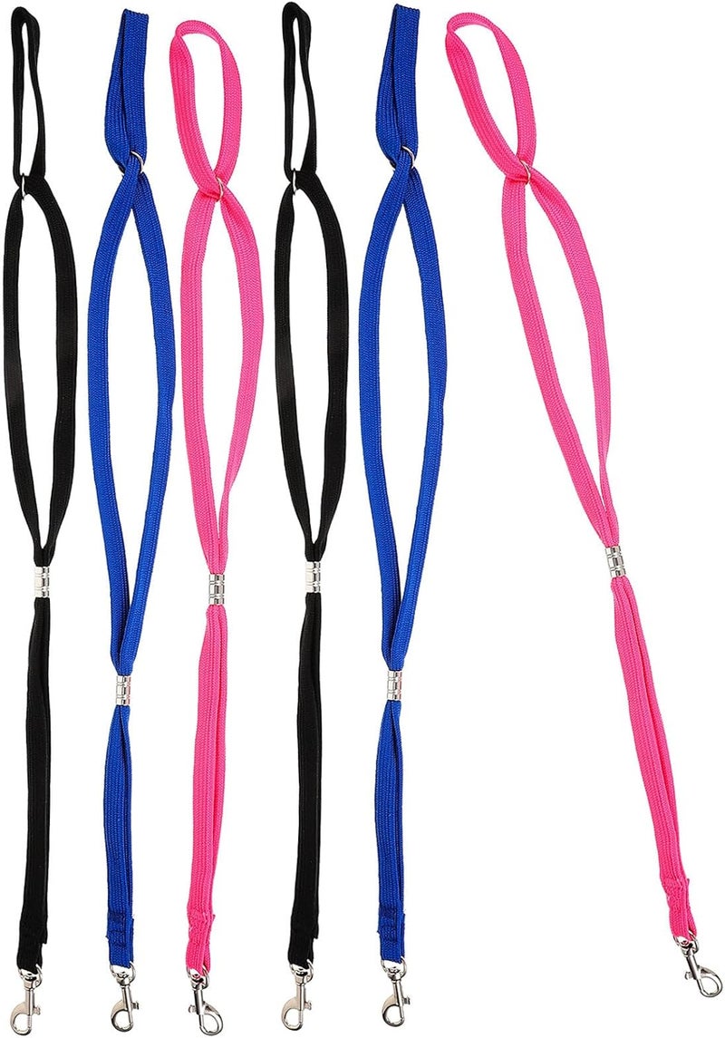 6pcs Pet Dog Grooming Noose Adjustable Nylon Grooming Loop Slip Rope with Blue, Dark Gray, and Rose for Pet Bathing and Table Use - Image 1