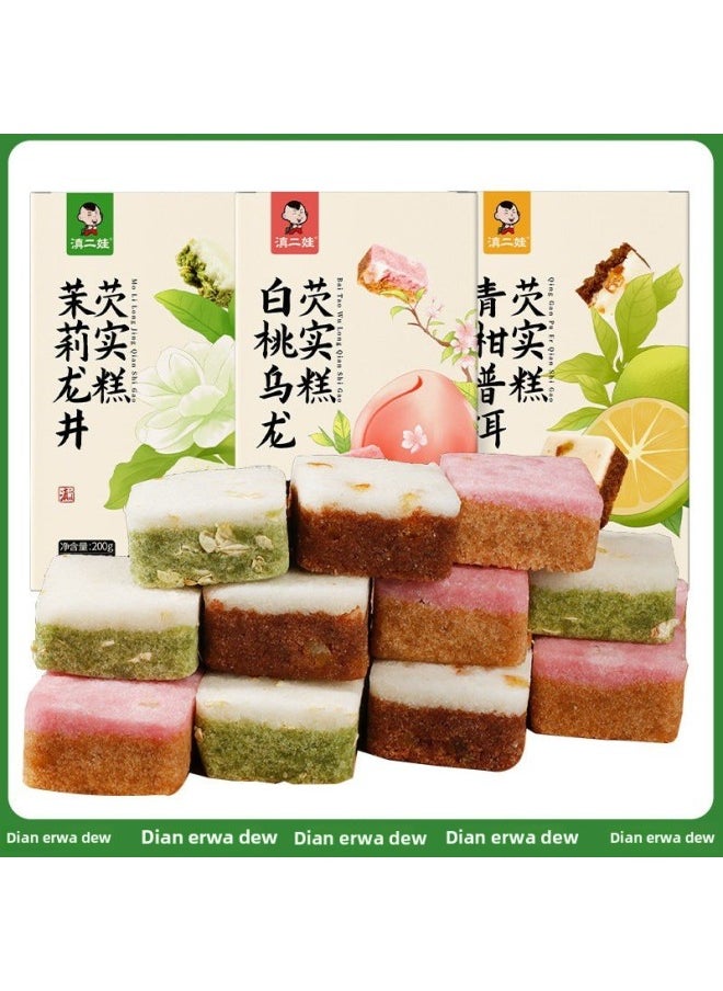 Generic - Jasmine Longjing Euryale Cake Saccharin White Peach Oolong Tea Crisp Net Red Bazhen Cake Snacks Breakfast Snacks-Specifications: Floral And Fruity Tea Fragrance-Color:3 Boxes Of 30 Packs - Image 1