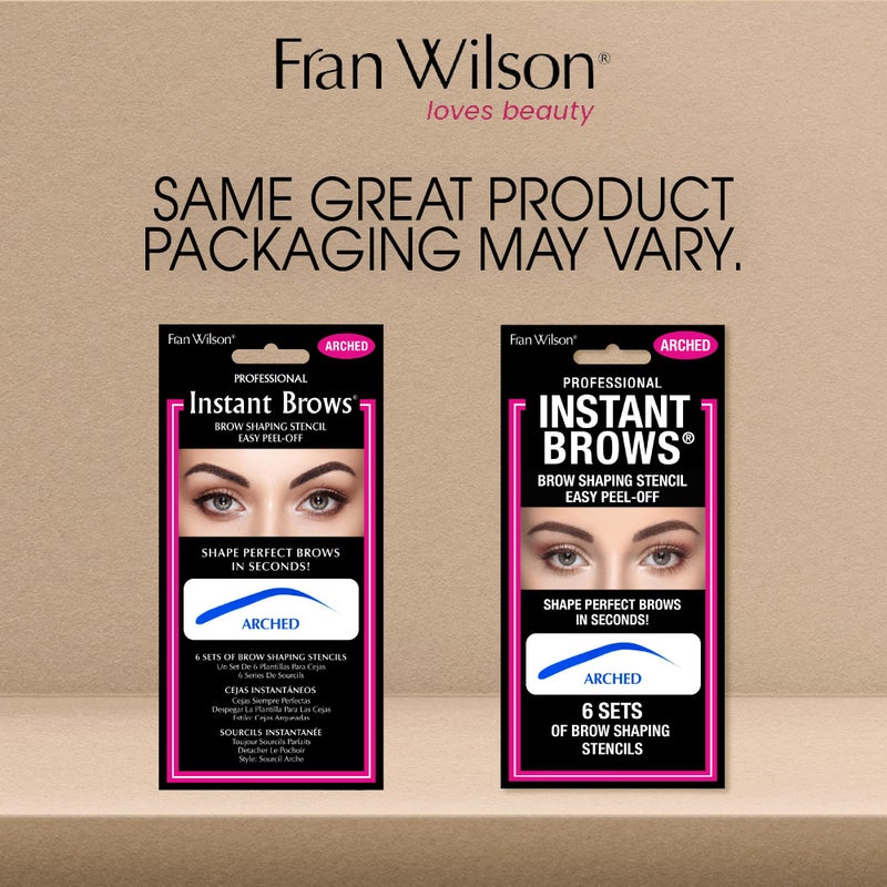 Fran Wilson Instant Brows Makeup Tool: Adhesive Stencils for Perfectly Shaped Brows, Easy to Use, Ideal for Beginners and Pros - Arched - Image 2