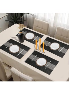 Home-Cloud Home Cloud Rectangular Waterproof placemats Shape Table MatPVC Table MatsCutwork Design Dining Table MatsDressing Table Mats Heat Proof Black Stone 6  - Image 2