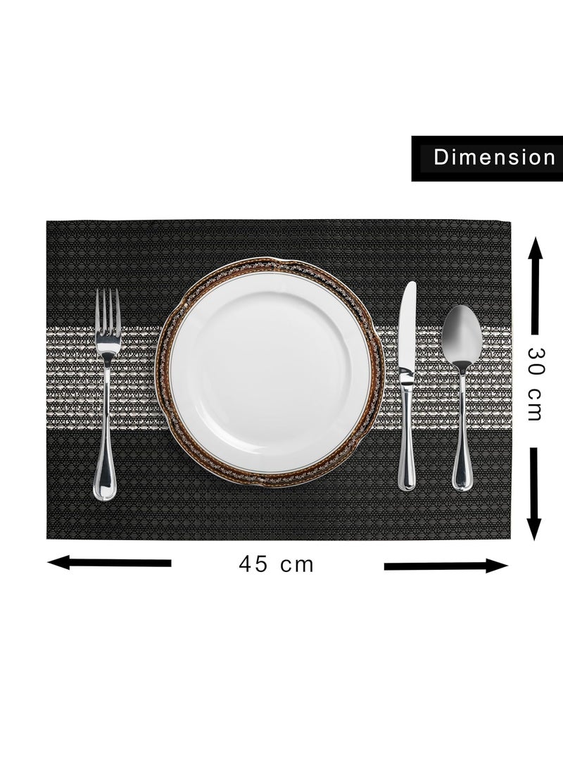 Home-Cloud - Home Cloud Rectangular Waterproof placemats Shape Table MatPVC Table MatsCutwork Design Dining Table MatsDressing Table Mats Heat Proof Black Stone 6 - Image 1