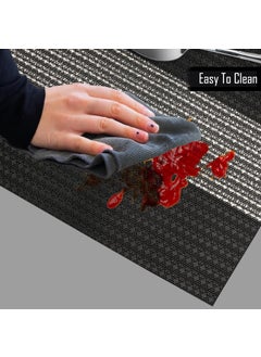 Home-Cloud Home Cloud Rectangular Waterproof placemats Shape Table MatPVC Table MatsCutwork Design Dining Table MatsDressing Table Mats Heat Proof Black Stone 6  - Image 4