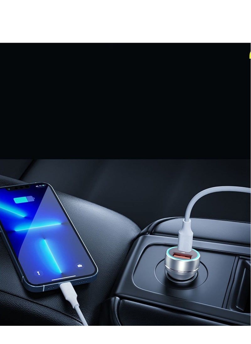 Generic Car Socket Charger ES-CC29 – 30W USB QC3.0  PD Car Charger with Lightning PD Cable, Silver  - Image 4