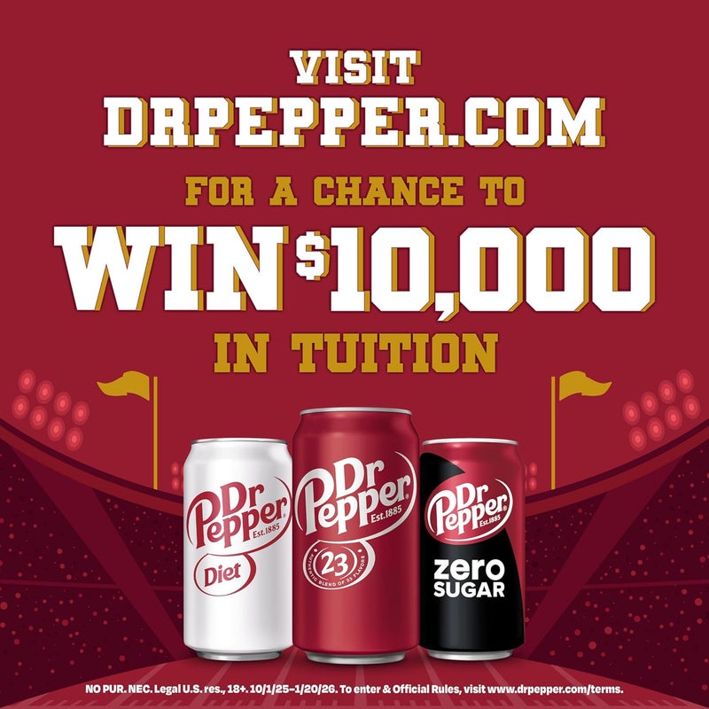 Dr Pepper Cherry Zero Sugar Soda, 12 fl oz Cans, 12 Pack - Image 4