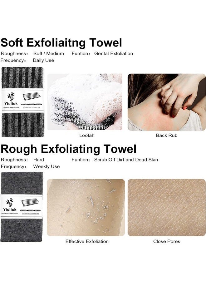 Yiclick 2 Pack Exfoliating Washcloth Towel - Body Scrubber Exfoliator, Loofah Sponge, Korean & Japanse & African Net Sponge Rag - Back Scrubber Washer for Use in Shower Bath - Image 4