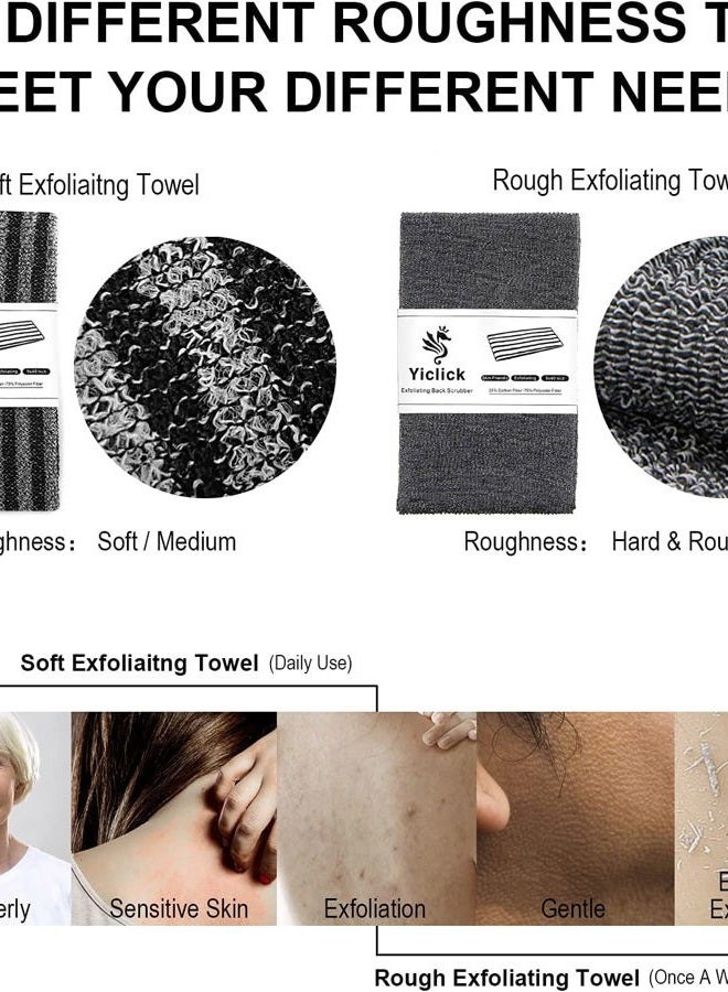 Yiclick 2 Pack Exfoliating Washcloth Towel - Body Scrubber Exfoliator, Loofah Sponge, Korean & Japanse & African Net Sponge Rag - Back Scrubber Washer for Use in Shower Bath - Image 5