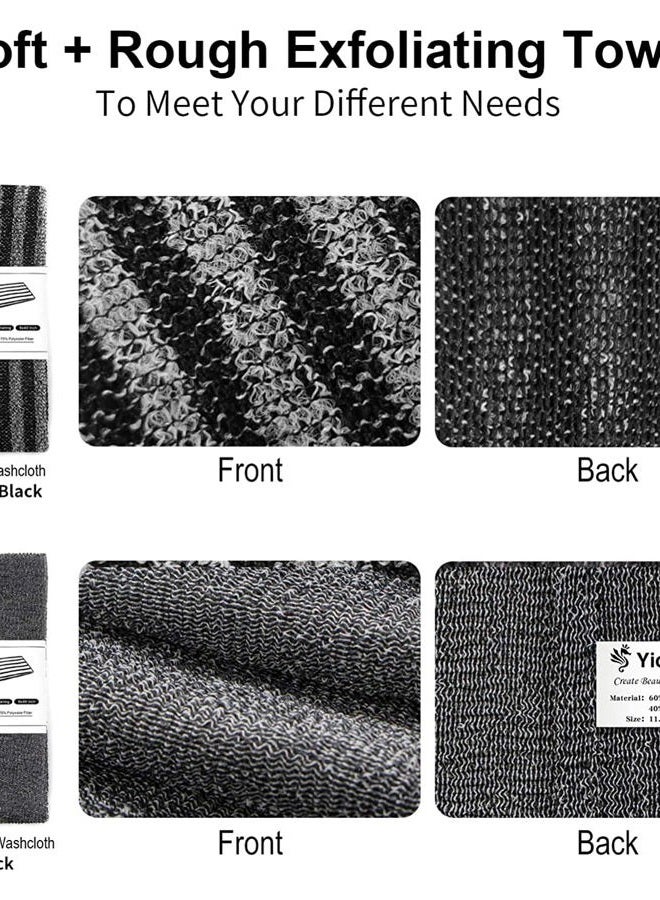 Yiclick 2 Pack Exfoliating Washcloth Towel - Body Scrubber Exfoliator, Loofah Sponge, Korean & Japanse & African Net Sponge Rag - Back Scrubber Washer for Use in Shower Bath - Image 3