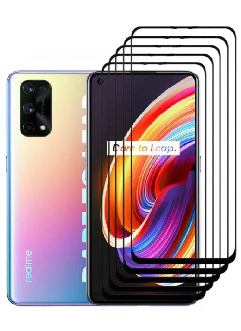 AINA 5 Pieces Tempered Glass Screen Protector 5D Designed For Realme X7 Pro Full Glue Edge to Edge Full Screen Coverage And Bubble Free - Image 1