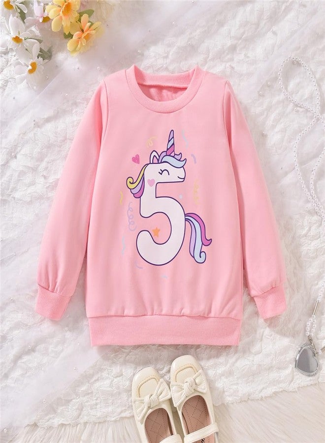 CPEI 5th Birthday Outfit for Girls 5 Year Old fifth five Sweatshirt Tutu Skirt Fall Clothes, Pink, 5 Years - Image 2