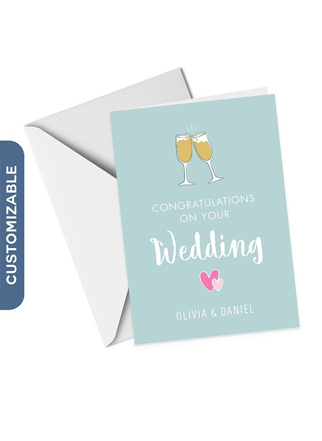 Share the Love A4 Congratulations on your Wedding Personalised Greeting Card  - Image 1