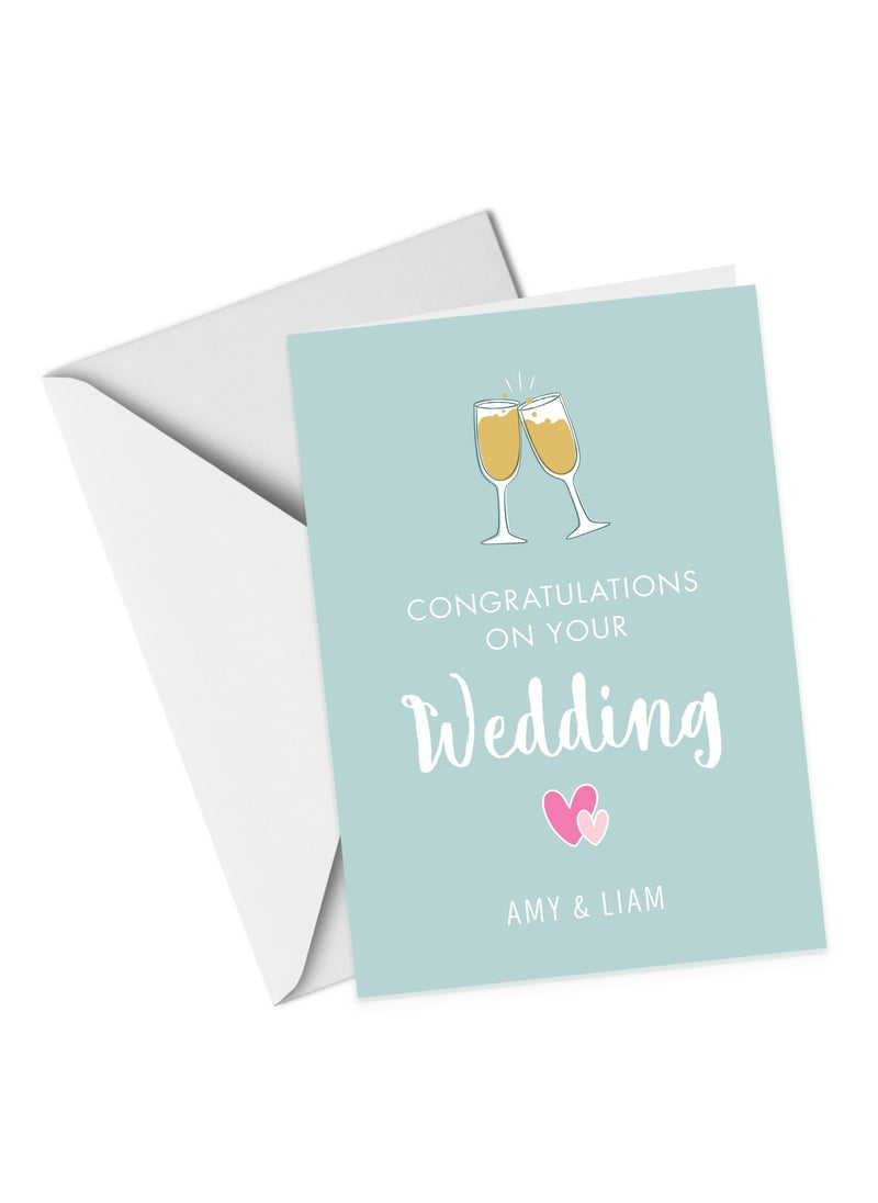 Share the Love A4 Congratulations on your Wedding Personalised Greeting Card  - Image 2