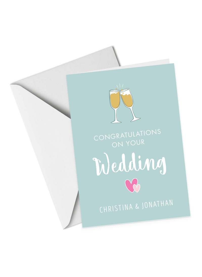 Share the Love A4 Congratulations on your Wedding Personalised Greeting Card  - Image 3