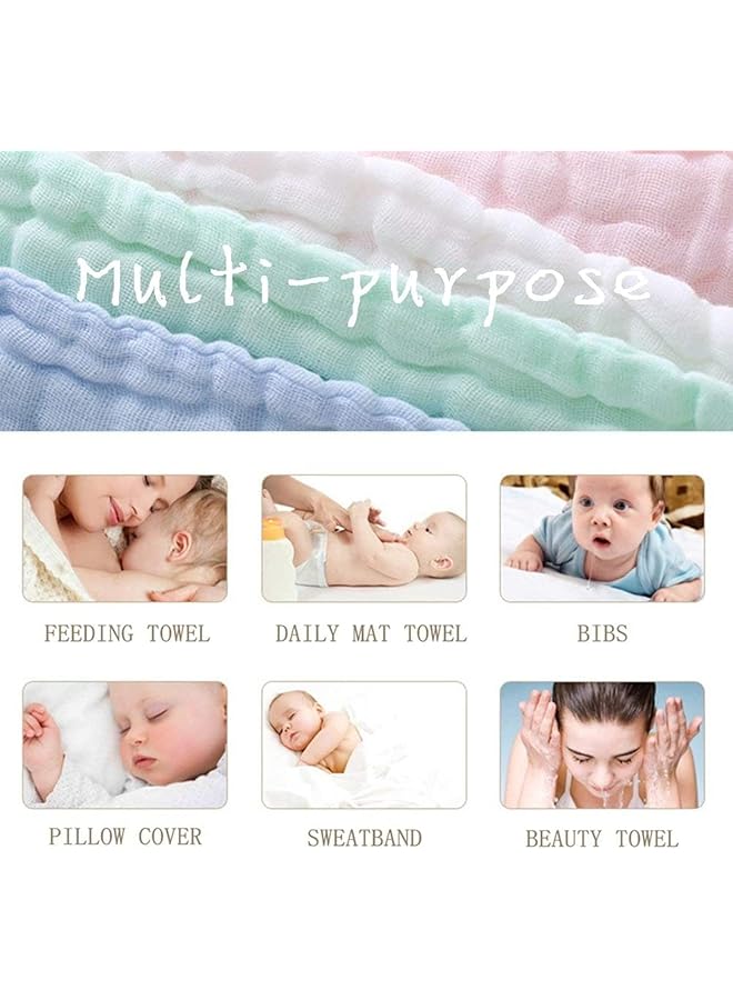 SKY-TOUCH 5Pcs Muslin Baby Washcloths And Towels Natural Organic Cotton Baby Washcloths Soft Newborn Baby Towel And Muslin Washcloth For Sensitive Skin - Image 5