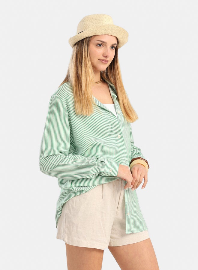 Carina Classic Striped Poplin Shirt - Image 5
