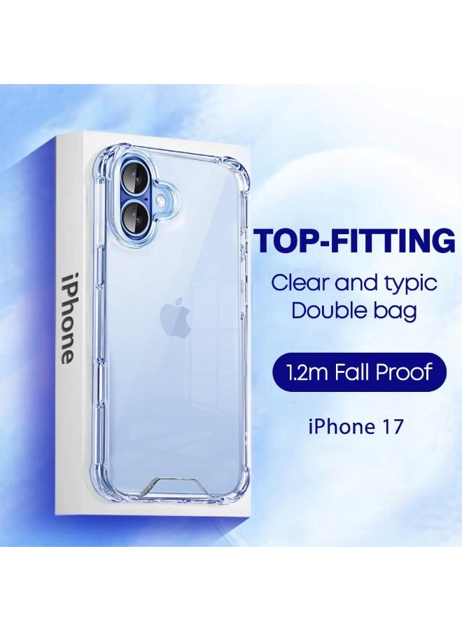 بورتوني جراب شفاف لهاتف iPhone 17، غطاء ناعم مضاد للخدش والصدمات ومضاد للاصفرار لهاتف iPhone 17، جراب هاتف شفاف للغاية مضاد للصدمات ومقاوم للصدمات لهاتف iPhone 17 مقاس 6.3 بوصة - Image 3