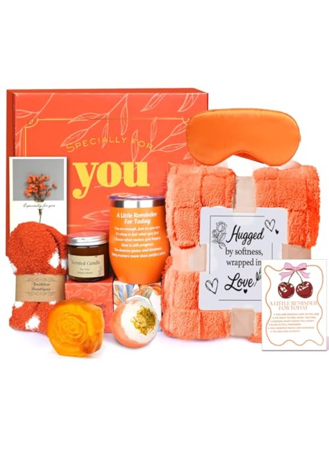 Anotion Valentines Gift Basket Cozy Pumpkin Spice SelfCare Spa Gift Box Birthday Spring Graduation Easter Gifts for Mom Sister Friends Teacher Girlfriend - Image 1