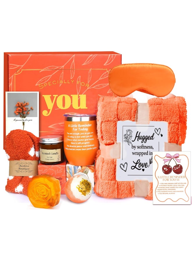 Anotion Valentines Gift Basket Cozy Pumpkin Spice SelfCare Spa Gift Box Birthday Spring Graduation Easter Gifts for Mom Sister Friends Teacher Girlfriend - Image 2