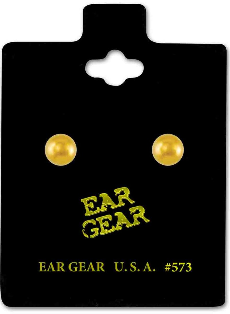 EAR GEAR 24K Gold Plated Earring 4mm Ball Style - Image 1