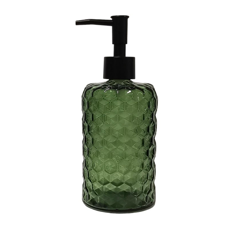 YYTSGG Green Glass Soap Dispenser with Plastic Pump, 17oz Hand Soap Dispenser for Kitchen & Bathroom, Great for Lotions, Essential Oil, Liquid Soaps - Image 1