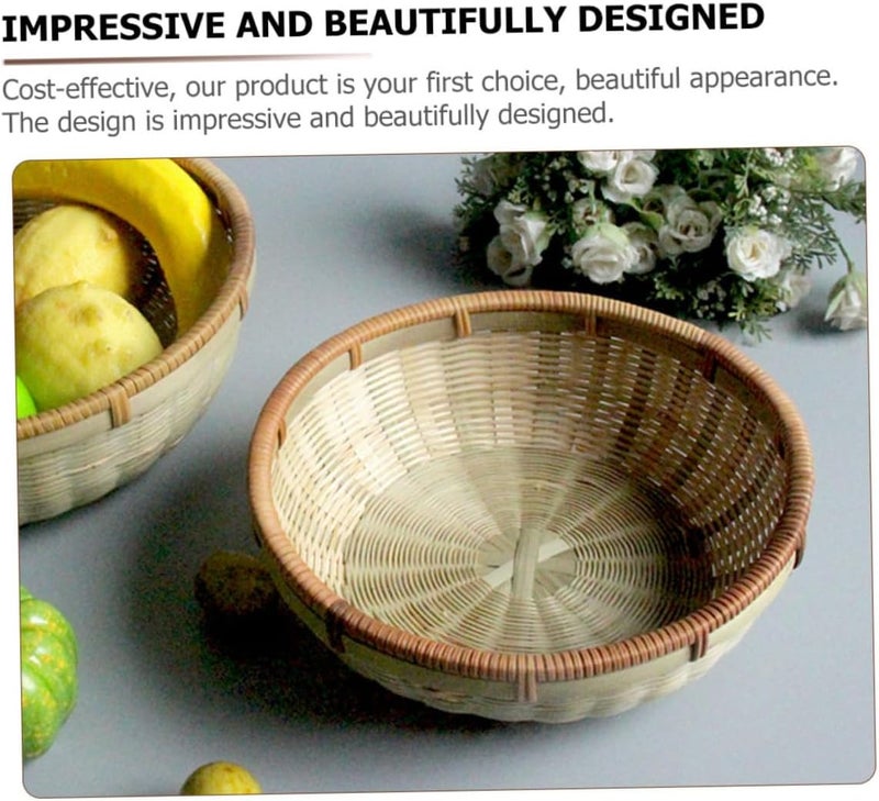 Generic 3pcs Bread Basket Set Drainage, Handwoven Household Storage Containers for Kitchen Vegetable Washing and Food Serving - Image 5