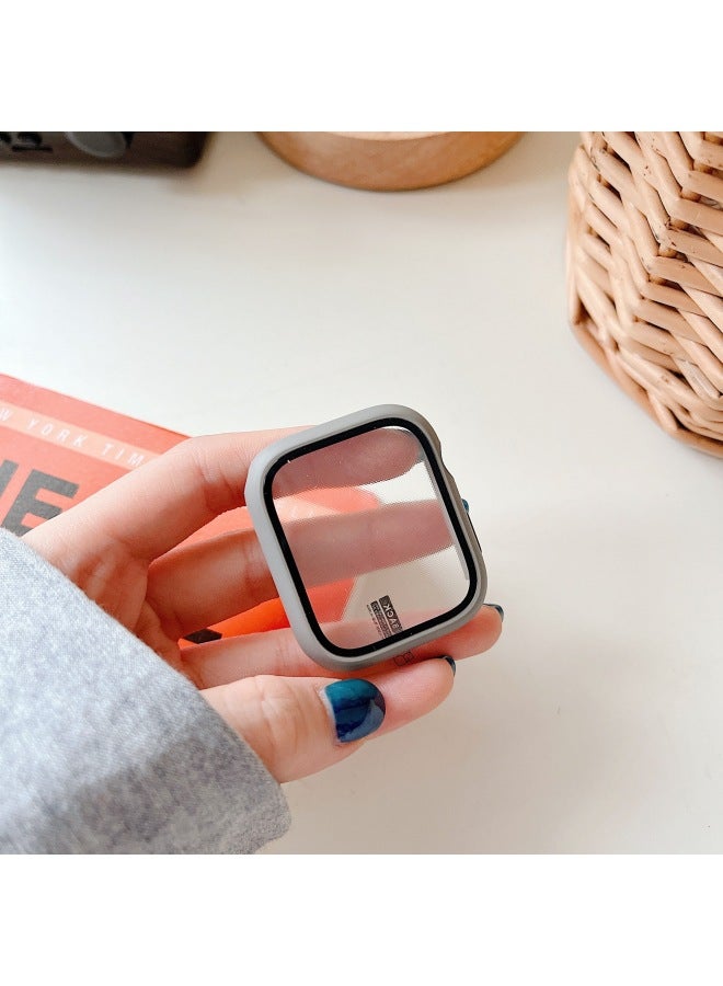 Suitable For Apple Watch Pc Plastic Protective Case Solid Color Integrated Protective Case Iwatch34567SE8 Representative Shell-Color:Gray-Appearance Size:42mm Carton Packaging