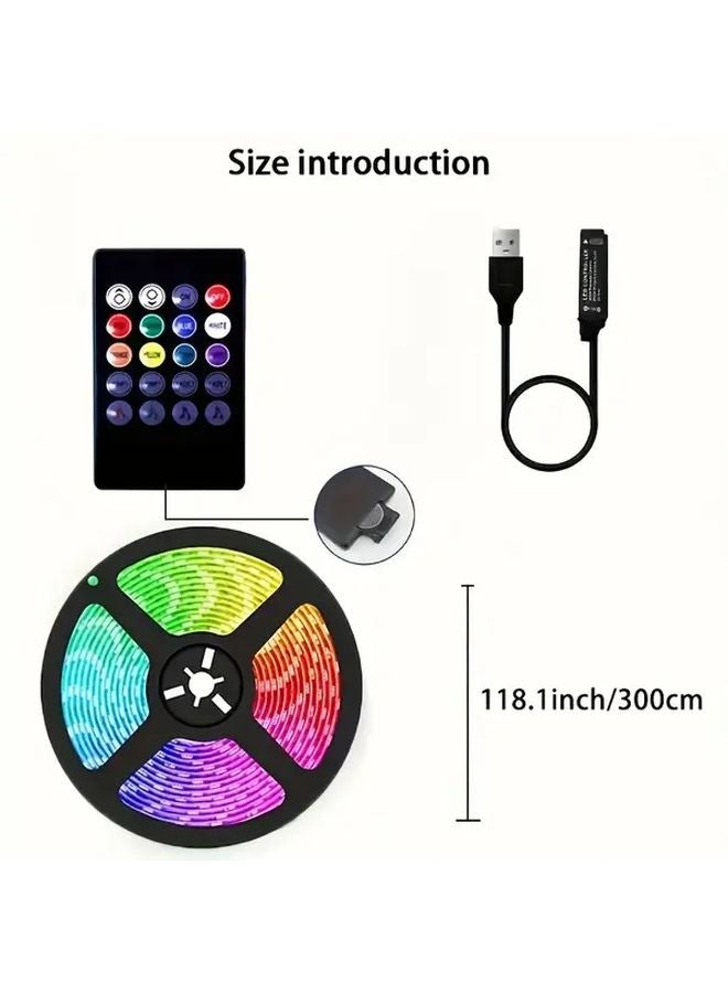 118.1inch Multifunctional Indoor Outdoor LED Light Strip RGB Remote Control - Image 3