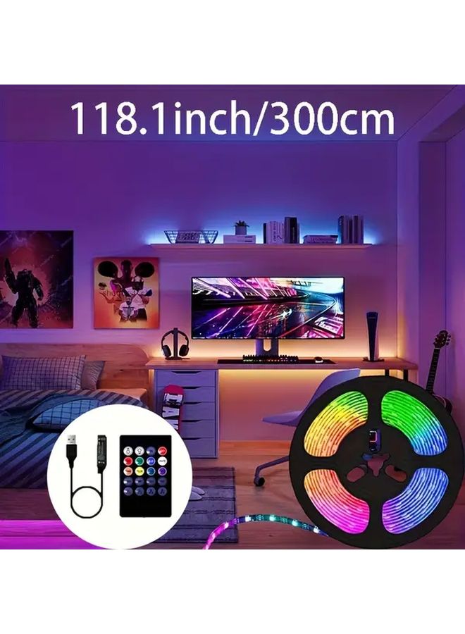 118.1inch Multifunctional Indoor Outdoor LED Light Strip RGB Remote Control - Image 1