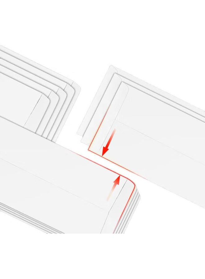 Kingdee 50 Sheets No. 5 White Blank Envelopes 220*110Mm, Empty Receipt Envelope, All-White Invitation Envelope, Simple Business Style - Image 1