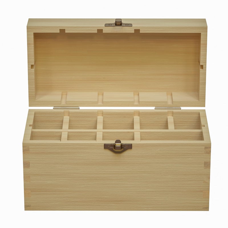Gemtone Handmade Bamboo Storage Box for Storing Gold Silver Platinum Jewelry Testing Kit Acids Chemicals 9 slots - Image 1