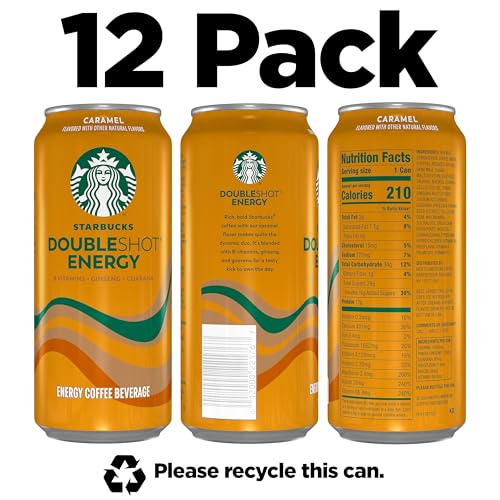 Starbucks Doubleshot Energy Drink Coffee Beverage Caramel Iced Coffee 15 fl oz Cans 12 Pack - Image 5