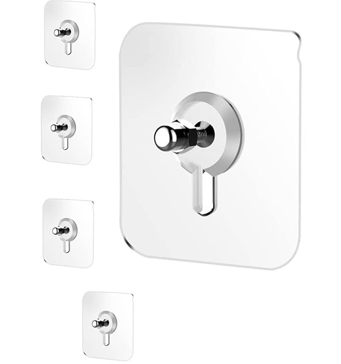 YUGANSHU Set of 6 Adhesive Hooks Heavy Duty Wall Hooks Nail Hook for Hanging Coat HatTowel Robe Hook Rack Wall Mount Bathroom and Bedroom Hooks for Wall Without Drilling - Image 1