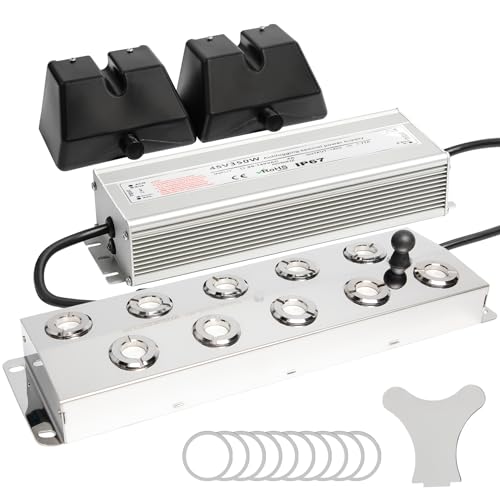 Toriexon Upgrade Ultrasonic Fogger 10 Head, Ultrasonic Mist Maker with Float, 7000ml/H Mist Maker Fogger w/ 350W Waterproof Power Supply, Perfect for Pond, Greenhouse, Rockery, Halloween Decoration - Image 1