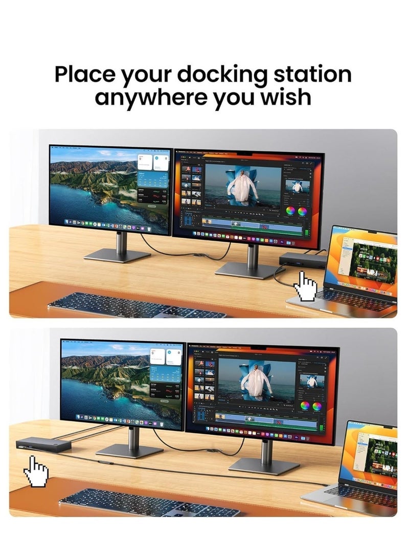 USB-C 3.2 data extend cable, 20Gbps data transfer, PD charging for laptop, phone, 4K@60Hz video, textile, 1m compatible with Thunderbolt 3/4 and Iphone 15/16 and Xiaomi Huawei Samsung - Image 2