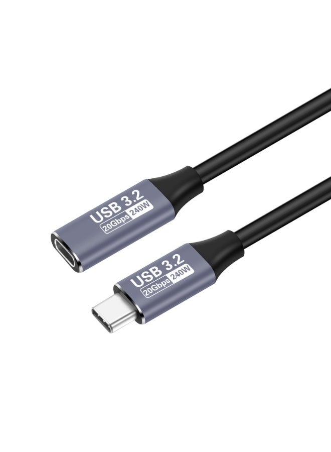 USB-C 3.2 data extend cable, 20Gbps data transfer, PD charging for laptop, phone, 4K@60Hz video, textile, 1m compatible with Thunderbolt 3/4 and Iphone 15/16 and Xiaomi Huawei Samsung - Image 1